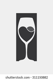 Glass Of Wine With Heart Shape