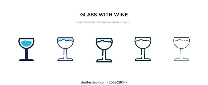 glass with wine icon in different style vector illustration. two colored and black glass with wine vector icons designed in filled, outline, line and stroke style can be used for web, mobile, ui