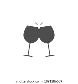 Glass wine icon. Drink silhouette symbol. Vector isolated on white