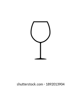 Glass wine icon. Drink silhouette symbol. Vector isolated on white