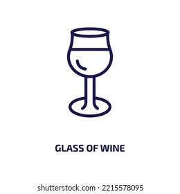 glass of wine icon from drinks collection. Thin linear glass of wine, glass, restaurant outline icon isolated on white background. Line vector glass of wine sign, symbol for web and mobile