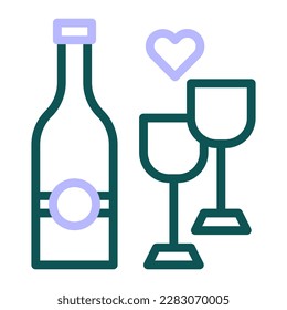 glass wine icon duocolor green purple colour easter illustration vector element and symbol perfect. Icon sign from modern collection for web.