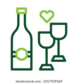 Glass wine icon duocolor green colour easter illustration vector element and symbol perfect.