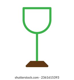 Glass wine icon duotone green brown colour easter illustration vector element and symbol perfect.