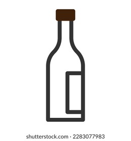 glass wine icon duotone grey brown colour easter illustration vector element and symbol perfect. Icon sign from modern collection for web.