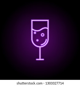glass of wine icon. Elements of Alcohol drink in neon style icons. Simple icon for websites, web design, mobile app, info graphics