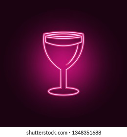 glass of wine icon. Elements of Bar in neon style icons. Simple icon for websites, web design, mobile app, info graphics