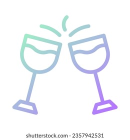 Glass wine icon gradient green purple colour easter illustration vector element and symbol perfect.