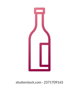 Icono de vino de vidrio gradiente color rojo blanco elemento vectorial de ilustración de Pascua y símbolo perfecto.
