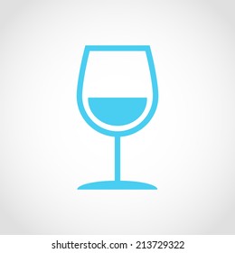 Glass of wine Icon Isolated on White Background