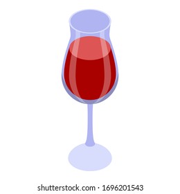 Glass of wine icon. Isometric of glass of wine vector icon for web design isolated on white background