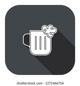 glass of wine icon with long shadow