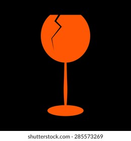 Glass Of Wine Icon  on a black background