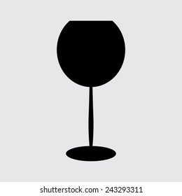 Glass Of Wine Icon on a grey background