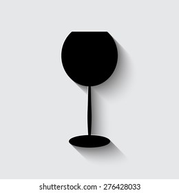 Glass Of Wine Icon  on a grey background
