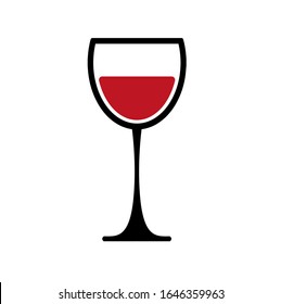 glass wine icon on white background