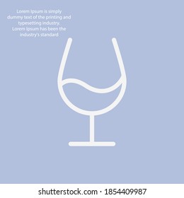 glass of wine icon, outline vector illustration.