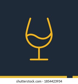 icono de copa de vino, ilustración del vector contorno.