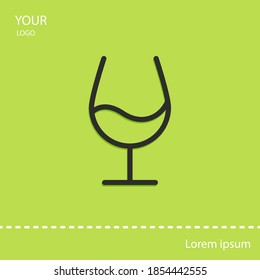 glass of wine icon, outline vector illustration.