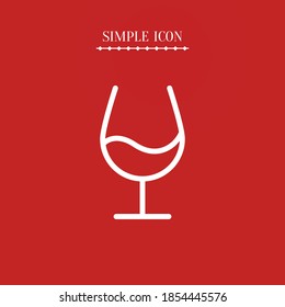 Glas Wein Symbol, Umriss Vektorgrafik.
