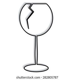 Glass Of Wine Icon with shadow