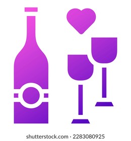 glass wine icon solid gradient purple pink colour easter illustration vector element and symbol perfect. Icon sign from modern collection for web.