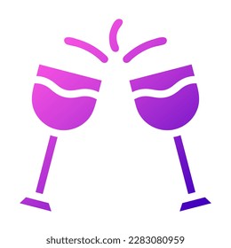 glass wine icon solid gradient purple pink colour easter illustration vector element and symbol perfect. Icon sign from modern collection for web.