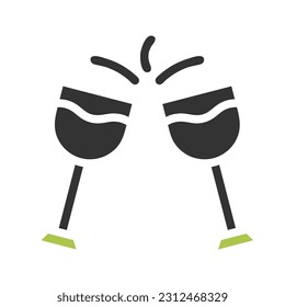 Icono de vino de vidrio color gris sólido elemento vectorial de ilustración de Pascua y símbolo perfecto.