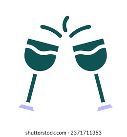 Icono de vino de vidrio color púrpura sólido elemento vectorial de la ilustración de Pascua y símbolo perfecto.