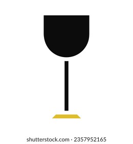 Glass wine icon solid grey orange colour easter illustration vector element and symbol perfect.