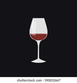 glass of wine icon, sticker. vector illustration