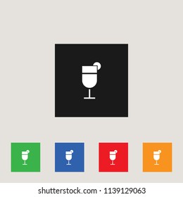 Glass of wine icon, stock vector illustration, EPS10. 