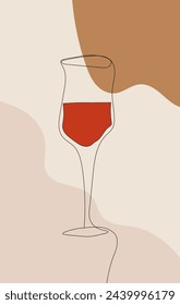 Glass of wine. Icon, symbol, logo alcohol. For the menu, bar, restaurant, wine list. minimal.