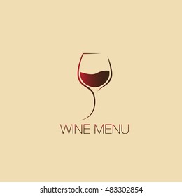 Glass Of Wine. Icon, Symbol, Logo Alcohol. For The Menu, Bar, Restaurant, Wine List. Minimal.