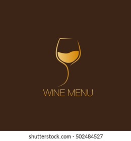 Glass of wine. Icon, symbol, logo alcohol. For the menu, bar, restaurant, wine list. minimal.