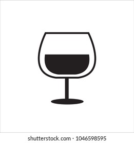 Glass of wine icon vector