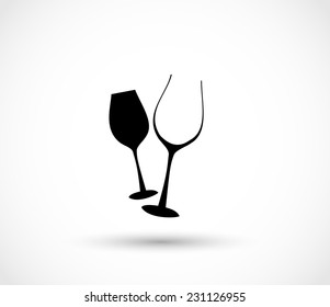 Glass wine icon vector