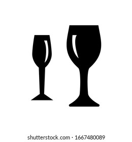 Glass wine icon vector design template