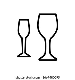 Glass wine icon vector design template