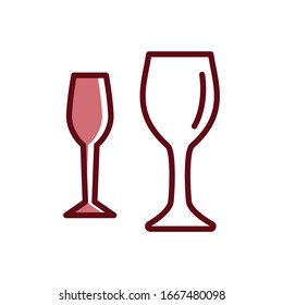 Glass wine icon vector design template