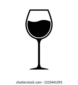 Glass of wine icon. Vector illustration on a white background