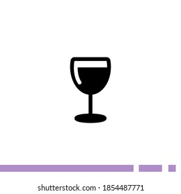 Icono de cristal de vino. Ilustración del vector EPS 10.