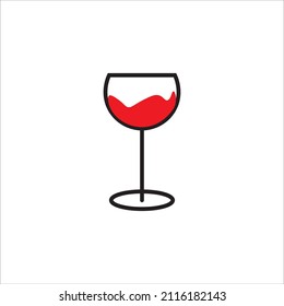 vaso de icono del vino, vector, ilustración, 10 pasos