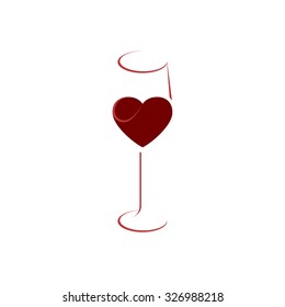 Glass Of Wine Icon. Vector illustration eps 10