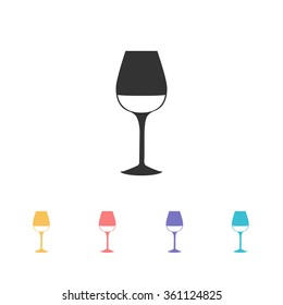 glass of wine icon. vector illustration