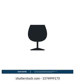 glass wine icon vector logo template design element