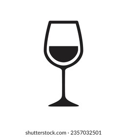 Un vaso de vino icono vector en el diseño de moda