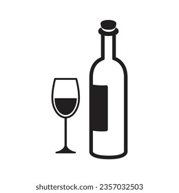 A glass of wine icon vector on trendy design