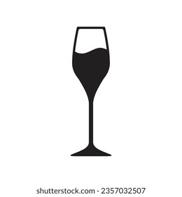 A glass of wine icon vector on trendy design