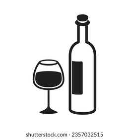 Un vaso de vino icono vector en el diseño de moda